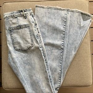 Saints and Hearts Super Flare Acid Wash Denim